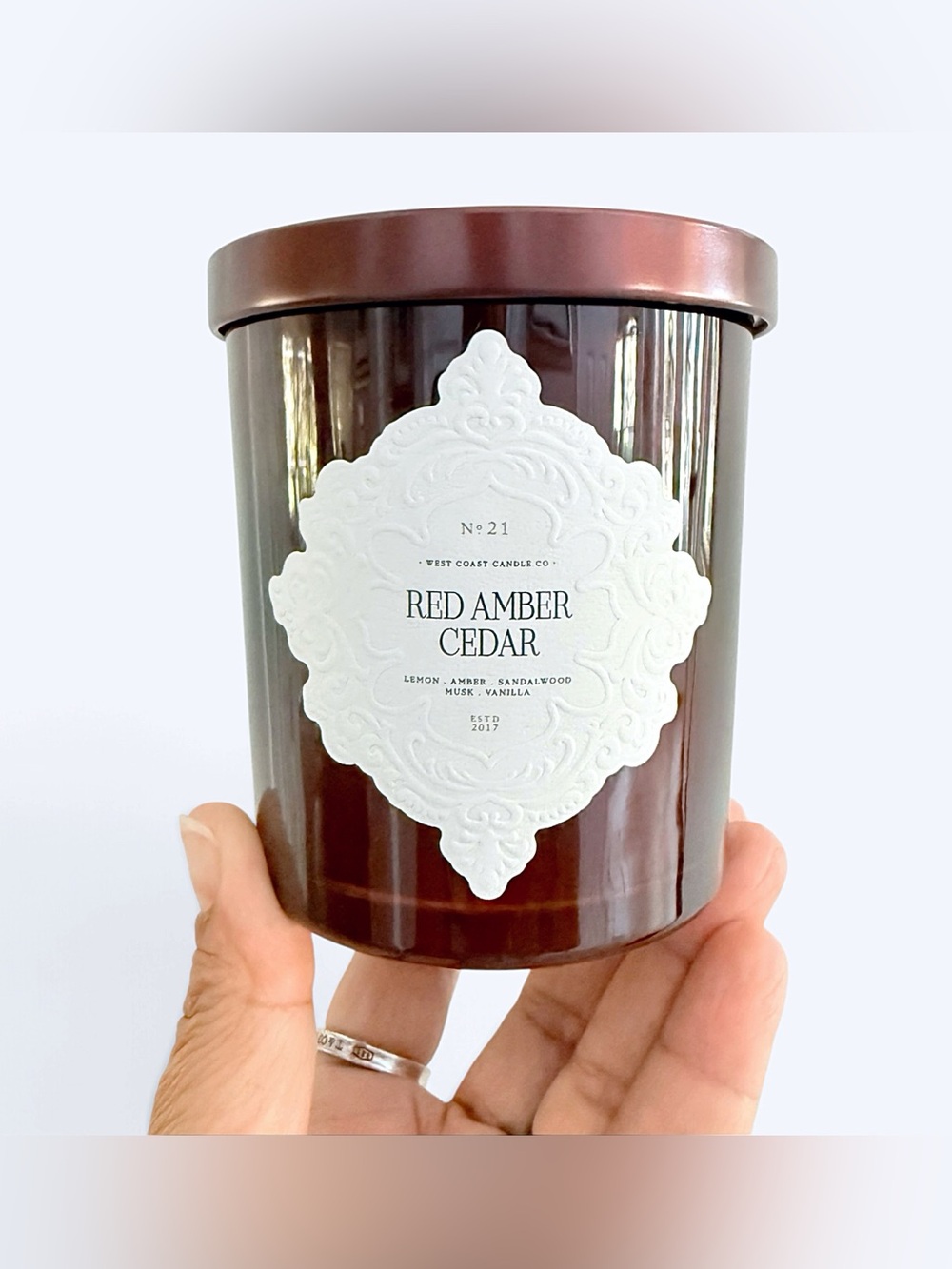 Leoben Company Red Amber Cedar No. 21 Luxury Scented Candle — Brown